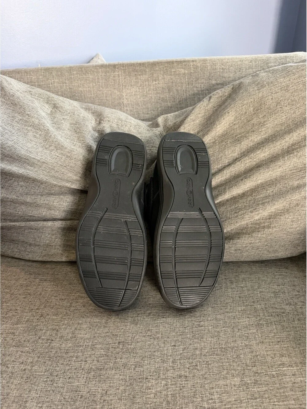 Orthofeet Asheville Mens Size 10 Wide Black Suede Orthopedic Clog Slippers